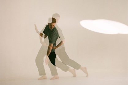 Lewys Holt is dancing leaving a echo of his previous movement